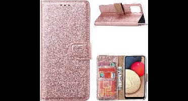 Hoesje Geschikt Voor Samsung Galaxy A02s Hoesje Geschikt Voor Samsung Galaxy A02s bookcase wallet case - Rose goud