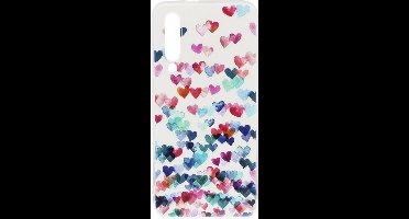 Shop4 - Geschikt voor Xiaomi Mi 9 SE Hoesje - Zachte Back Case Hartjes Gekleurd