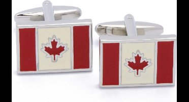 Manchetknopen - Canadese Vlag Canada Rood Wit