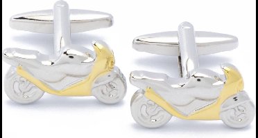 Manchetknopen - Racemotor Zilver en Goudkleurig