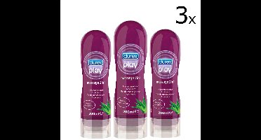 Durex - Massage Olie en Glijmiddel 2-in-1 - Aloë Vera - 200ml x3