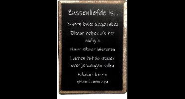 Tekstbord-(wens)kaart hout Zussenliefde is...