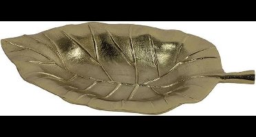 Decoschaal  - Blad - Goud - 12x21x3cm - Aluminium