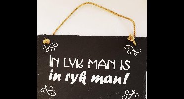 Paper Dreams Spreukbord Fries Lyk Man 25 Cm Leisteen Zwart