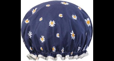 Dikke 1Stuks Douche muts - Shower Cap - Blue Daisy - Waterdicht - BadMuts  - Dubbele Laag - Douchemuts Haar Cover Bedekking - Vrouwen Benodigdheden DoucheCap Badkamer Accessoires