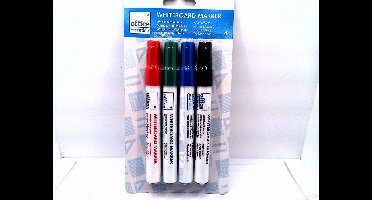 Whiteboard markers - Zwart, blauw, rood en groen