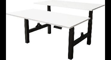 IVOL Elektrisch verstelbaar duo bureau 140x80 cm Two dual motor - Zwart met Wit