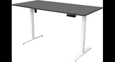 IVOL Elektrisch verstelbaar bureau 160x80 cm Single motor - Wit met Antraciet