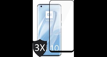 Screenprotector geschikt voor Xiaomi Mi 10 - 3x Glas Screen Protector Full Screen