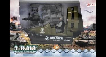 Toi-toys Militaire Speelset Motorboot Bruin