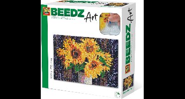 SES Beedz Art - Zonnebloemen - 7000 strijkkralen - kunstwerk van strijkkralen - complete set inclusief grondplaten en strijkvel