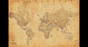 Wereldkaart Vintage Style Poster 91.5x61cm