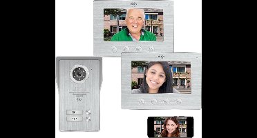 ELRO DV477IP2 Wifi IP Video Deur Intercom - 2 Appartementen - met 2x 7 inch kleurenscherm - Color Night Vision - Bekijken en communiceren via App