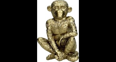 Wants&Needs - Beeld - Ornament - Aap - Goud - 11.5 X 9.4 X 15cm