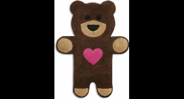 Leschi - Warmtekussen Teddy de Beer met Hart - chocoladekleur