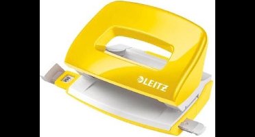 Leitz Wow Mini Perforator - Perforeert Tot 10 Vel - Voor Mappen En Ringbanden - Ideaal Voor Thuiskantoor/Thuiswerkplek - Geel