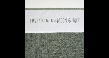 Meyco Baby Love you to the moon & back wieglaken - forest green - 75x100cm - 0.3 TOG