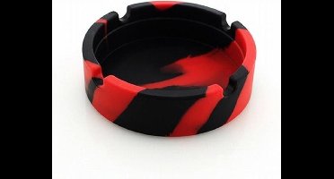 Kleine Siliconen Zachte Ronde Asbak - Rood Zwart - Ash Tray - Glow in the dark - Sigarettenhouder - Duurzaam - Niet Breekbaar