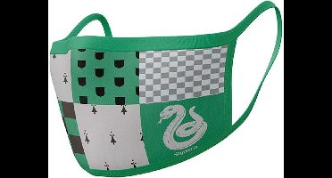 Harry Potter Mondkapjes Slytherin 11 X 16 Cm Katoen Groen 2 Stuks