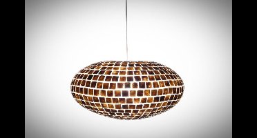 Design Hanglamp Ufo woonkamer slaapkamer square gold capiz shell schelp Ø 60 cm