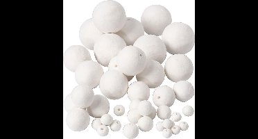 Ballen, d 12+15+20+30+40+50 mm, wit, 42 stuk/ 1 doos