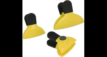 Metaltex Vershoudclips 2 X 6 Cm Zwart/geel 3 Stuks