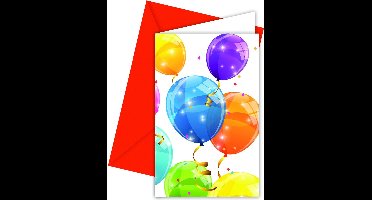 Procos Uitnodigingen Ballonnen 16 X 12 Cm Multicolor 6 Stuks