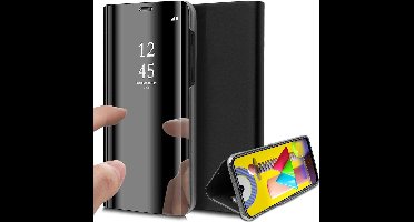 Hoesje geschikt voor Samsung Galaxy M31 - Book Case Spiegel Zwart