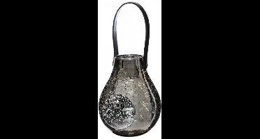 Windlicht - Lantaarn Zilver gespikkeld - 18 cm Hoog