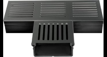 Black Beauty Perfect Drain 100/100 T-stuk met zwart alu designrooster