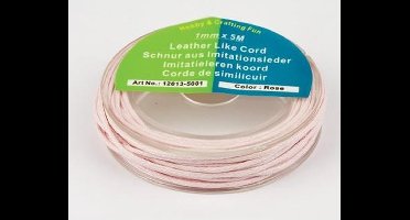 Imitatielerenkoord Licht Roze 1mm x 5meter
