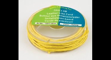 Imitatieleren Koord Geel 1mm x 5meter