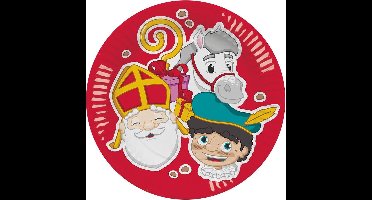 Feestbordjes Sinterklaas 23 Cm Karton Rood 6 Stuks