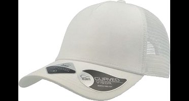 Atlantis Unisex Rapper Gerecycled Polyester 5 Panel Trucker Cap (Wit/Wit)