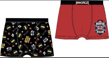 2 Pack Boxershorts - Lego Ninjago - rood - zwart - Maat 128 / 8 jaar