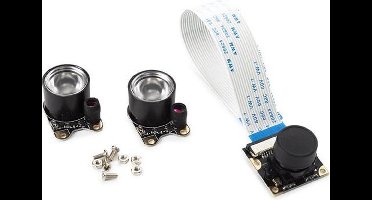 Whadda Cameramodule voor Raspberry Pi, nachtzicht met IR-leds, brede 130° beeldhoek