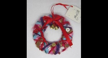 Kurt Adler - kerstkrans - kransje - boomhanger - kleine krans - Ø 13 cm - wol