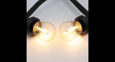Prikkabel set met LED lampen, 15 meter met 20 fittingen - 1 watt filament lampen (2700K)