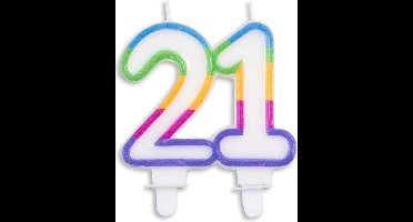 Wefiesta Cijferkaars 21 Wax 7 X 7,5 Cm Wit