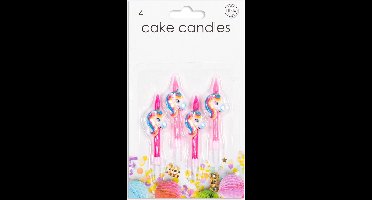 4 taart kaarsjes Unicorn