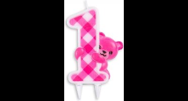 Wefiesta Eerste Verjaardagstaart Kaars Meisje 9,7 Cm Wax Roze