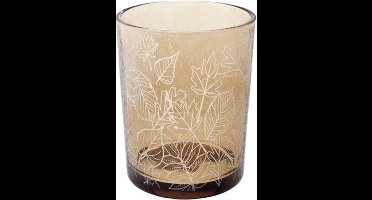 Cosy&Trendy Theelichthouder - Fume White Leaves - D10x12cm -Glas