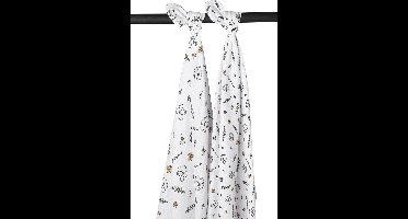 Meyco Baby Floral swaddle - 2-pack - biologisch - hydrofiel - multicolour - 120x120cm