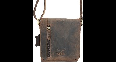 Hunters tas - Leren Schoudertas / crossbody tas / Nektas - Buffel Leer - Heren tas / Dames tas -  Bruin