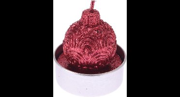 Theelichtjes Kerstbal - Rood - Waxinelichtjes - Kerst - Kerst Kaarsen - per 3 verpakkingen