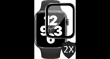 Screenprotector geschikt voor Apple Watch SE 40 mm - Full Screen Protector Glas - 2 Stuks