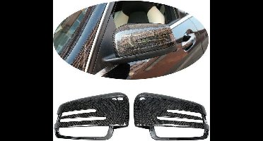 Carbon Look Spiegel Spiegelkappen Spiegelkap Kap Geschikt voor Mercedes A klasse W176 CLA C117 Amg A45 180 200 250 W204