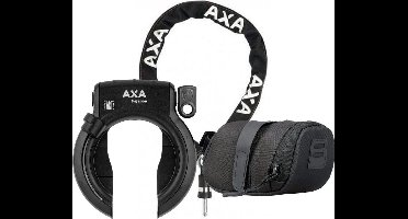 AXA Defender ART2 fietsslot 100cm AXA insteekketting set met opbergtas - zadeltas - Zwart
