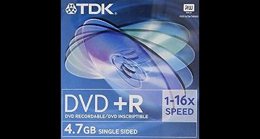 TDK DVD+R 4.7GB 16x Speed, Jewel Case