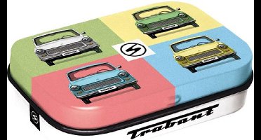 Pepermunt Blikje Trabant - Pop Art mint box 4 x 6 cm